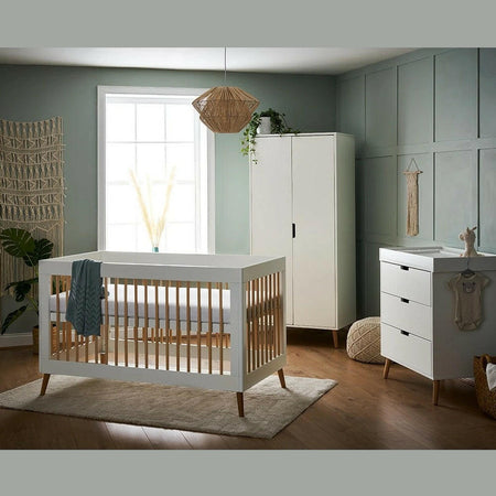 Obaby Maya 3 Piece Room Set (White with Natural) - lifestyle image