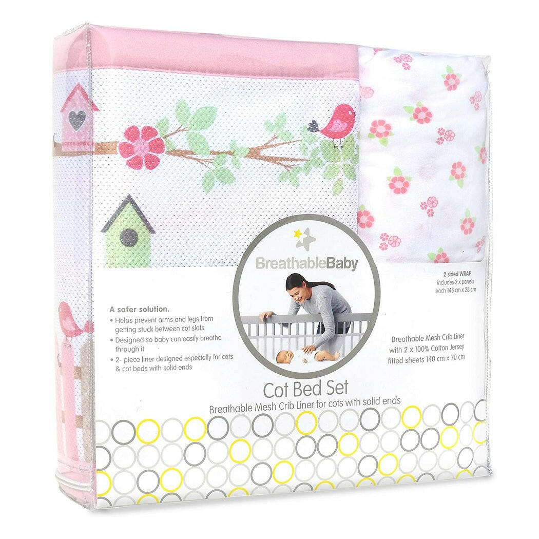 Breathable Baby Cot Bed Set English Garden