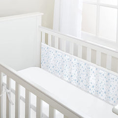 Breathable Baby Mesh Liner - 2 Sided (Twinkle Stars Blue) - lifestyle image (cot and mattress not included)