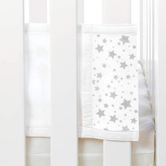 Breathable Baby Mesh Liner - 2 Sided (Twinkle Stars Grey) - showing the panel fitted using the hook`n`loop fastenings