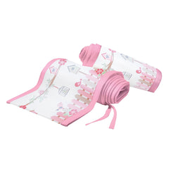 Breathable Baby Cot Bed Set (English Garden) - showing the panels and the straps which attach it to the cot bed