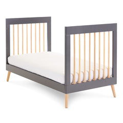 Obaby Maya Cot Bed (Slate with Natural) - shown here as the junior bed (mattress not included, available separately)