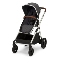 Ickle Bubba Eclipse Travel System with Galaxy Car Seat & ISOFIX Base (Chrome/Graphite/Tan) - showing the pushchair in forward-facing mode