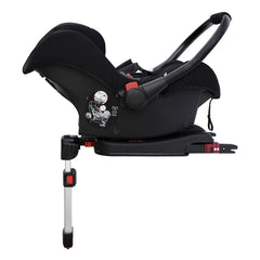 Ickle Bubba Eclipse Travel System with Galaxy Car Seat & ISOFIX Base (Chrome/Graphite/Tan) - showing the Galaxy Car Seat fitted onto the included ISOFIX Base