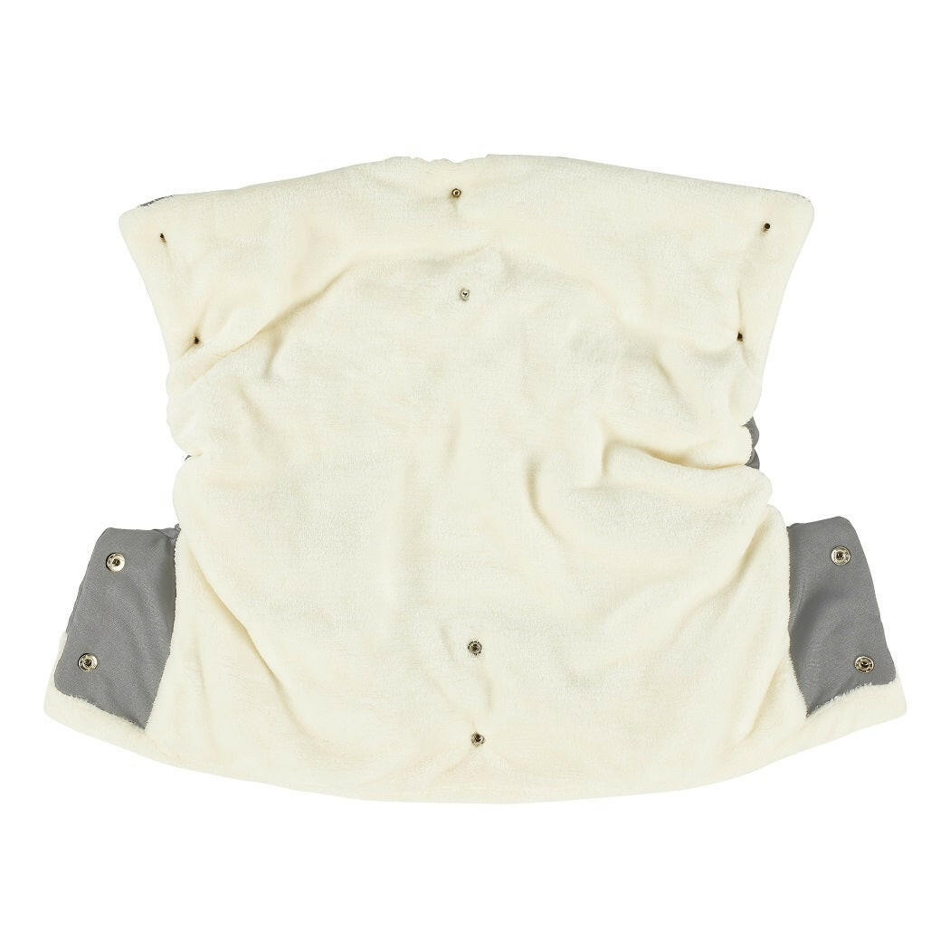 Ickle Bubba Pram Hand Muff (Grey) - showing the muff opened up to reveal its fur lining