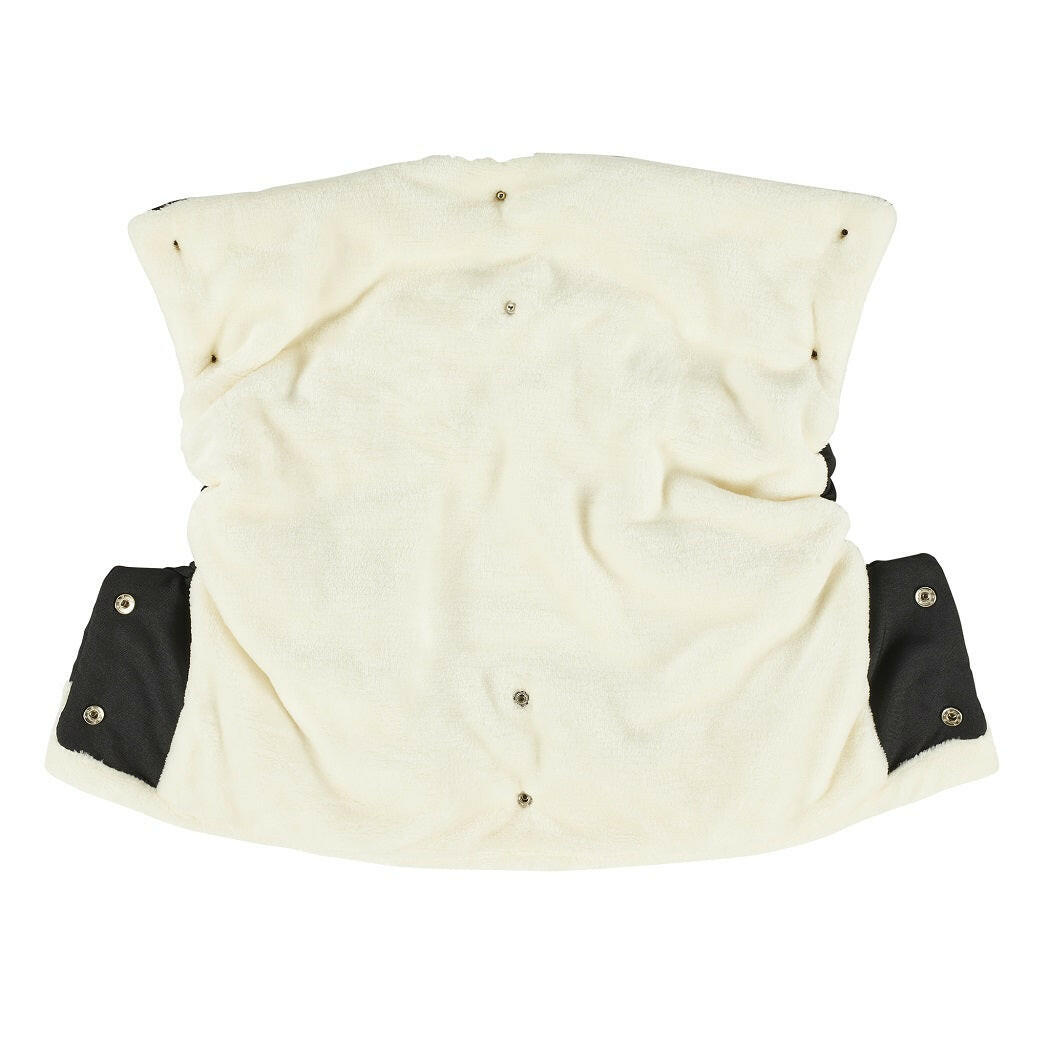 Ickle Bubba Pram Hand Muff (Black) - showing the muff opened up to reveal its fur lining
