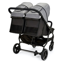 Ickle Bubba VENUS Double Stroller - Prime Bundle (Black/Space Grey/Black) - showing the ventilation panels at the rear of the stroller