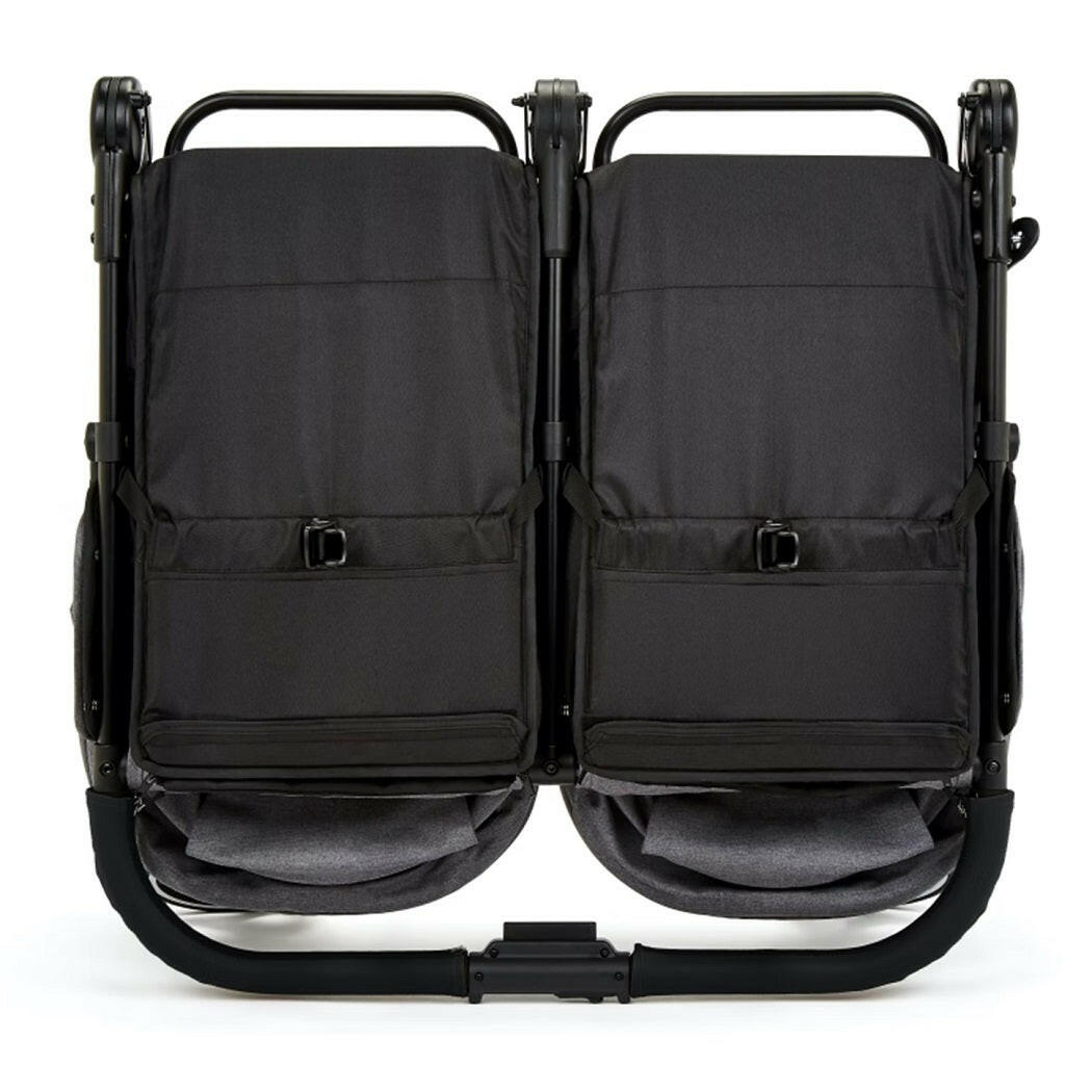 Ickle Bubba VENUS Double Stroller - Prime Bundle (Black/Space Grey/Black) - showing the stroller folded