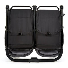 Ickle Bubba VENUS Double Stroller - Prime Bundle (Black/Space Grey/Black) - showing the stroller folded