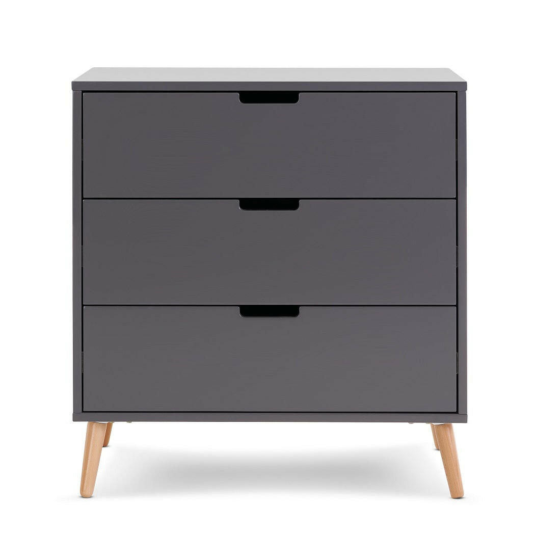 Obaby MAYA Changing Unit (Slate with Natural) - front view, shown here without the changing top