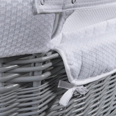 Clair De Lune Bedside Crib - Cotton Dreams (White) - showing the cotton dream textured pattern
