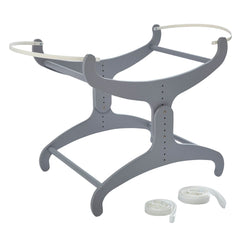 Clair De Lune Bedside Crib - Cotton Dreams (White) - showing the stand with its security straps