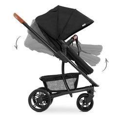 Hauck Pacific 4 Shop n Drive Set (Caviar) - side view, showing the pushchair`s adjustability