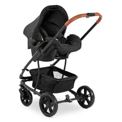 Hauck Pacific 4 Shop n Drive Set (Caviar) - showing the car seat fitted onto the chassis