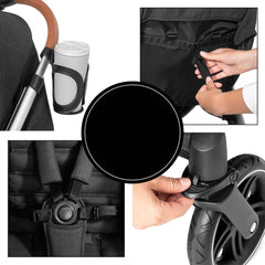 Hauck Uptown Pushchair (Melange Black) - showing some of the pushchair`s features