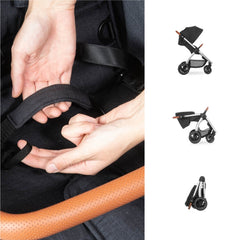 Hauck Uptown Pushchair (Melange Black) - showing the carry handle and folding mechanism