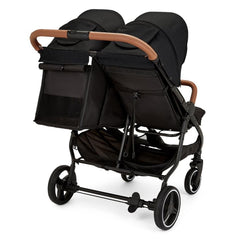 Ickle Bubba VENUS Double Stroller - Prime Bundle (Black/Black/Tan) - showing one of the ventilation panels at the rear of the stroller
