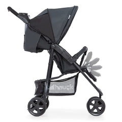 Hauck Citi Neo II (Caviar/Stone) - side view, showing the stroller`s adjustable leg rest