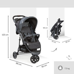 Hauck Citi Neo II (Caviar/Stone) - showing the stroller`s dimensions