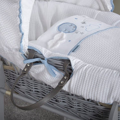 Clair de Lune Over The Moon Moses Basket (Grey Wicker Blue)