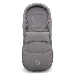Bugaboo Footmuff (Grey Melange) - showing the footmuff with the top turned down