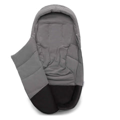 Bugaboo Footmuff (Grey Melange) - showing the footmuff with its front cover opened
