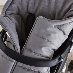 Clair de Lune Cocoon Footmuff (Grey) - showing the fleece lining and central zipper