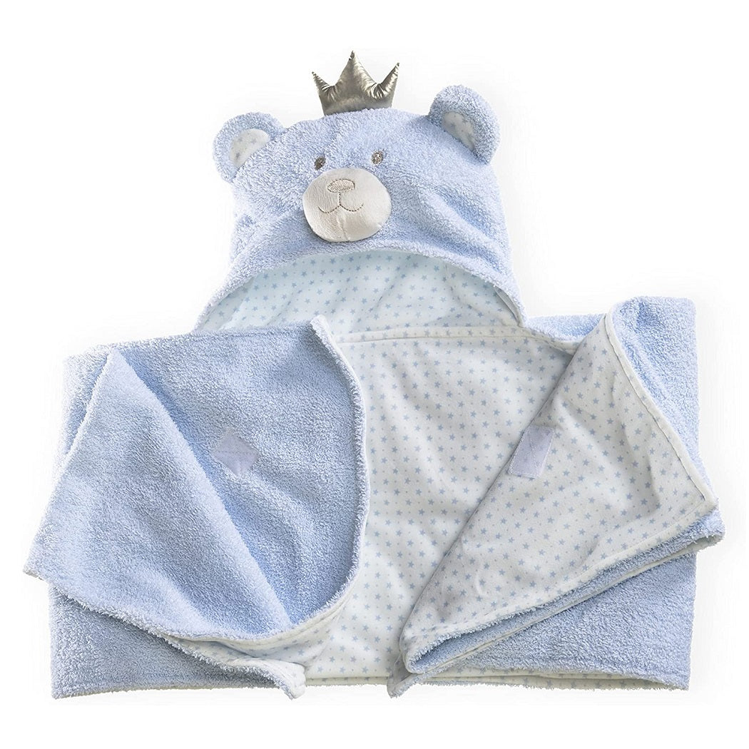 Clair de Lune Little Bear Hooded Baby Blanket (Blue)