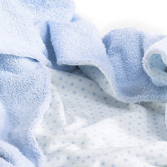 Clair de Lune Little Bear Hooded Baby Blanket (Blue) - showing a close-up of the blanket`s fabric
