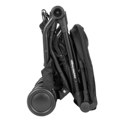 Mountain Buggy Nano V3 Pushchair (Black - 2020+) - side view, shown here folded and free-standing