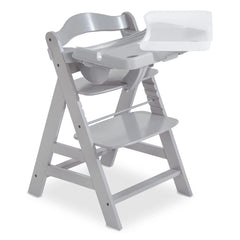 Hauck Alpha Tray - 3-in-1 Table Set (Grey) - showing the transparent tray being removed
