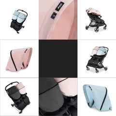 Hauck Swift X Duo Double Pushchair (Black) - showing some of the colour combinations you can achieve with the addition of coloured hoods (coloured hoods not included, available separately)