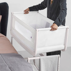 SnuzPod⁴ Bedside Crib 3-in-1 (Rose White) - showing the bassinet being removed from its stand