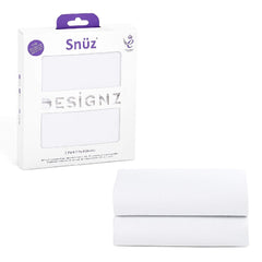 SnuzPod4 STARTER Bundle (Rose White) - showing the pack of 2 fitted crib sheets