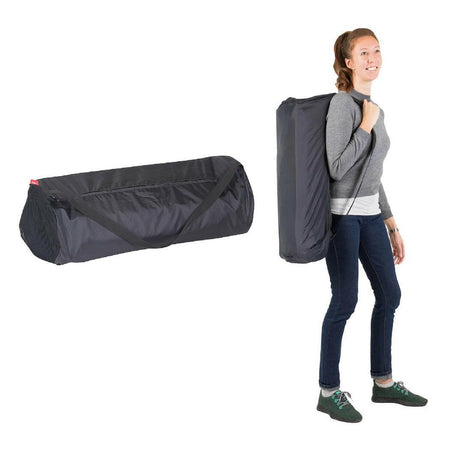phil&teds Traveller v5 (Black) - showing the Traveller inside the included carry bag which can then be carried using the shoulder strap