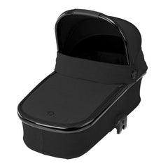Maxi-Cosi Adorra2 LUXE Travel System Bundle (Twillic Black) - showing the Oria Carrycot with its matching hood and apron