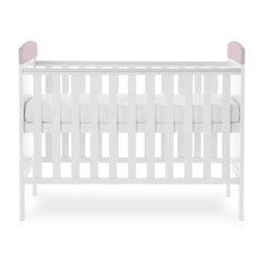 Obaby Grace Inspire Mini Cot Bed (Ready For Bed - Unicorn) - showing the cot with the mattress base at its highest level (mattress not included, available separately)