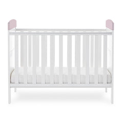 Obaby Grace Inspire Mini Cot Bed (Ready For Bed - Unicorn) - showing the cot with the mattress base at its lowest level (mattress not included, available separately)