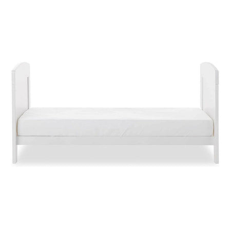 Obaby Grace Mini Cot Bed (White) - side view, shown here as the junior bed (mattress not included, available separately)