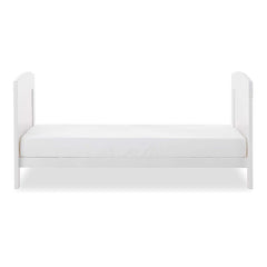 Obaby Grace Mini Cot Bed (White) - side view, shown here as the junior bed (mattress not included, available separately)