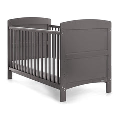 Obaby Grace Cot Bed (Taupe Grey) with Foam Mattress - showing the cot with the mattress