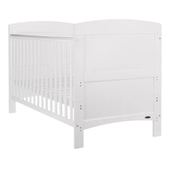 Obaby Grace Cot Bed (Classic White) with Spring Mattress - shown here as the cot