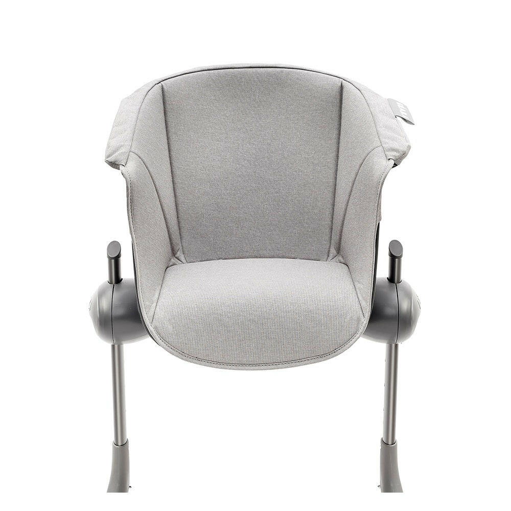 BEABA Seat Cushion for Up and Down Evolutive Highchair - Junior (Grey) - showing the cushion fitted to the highchair