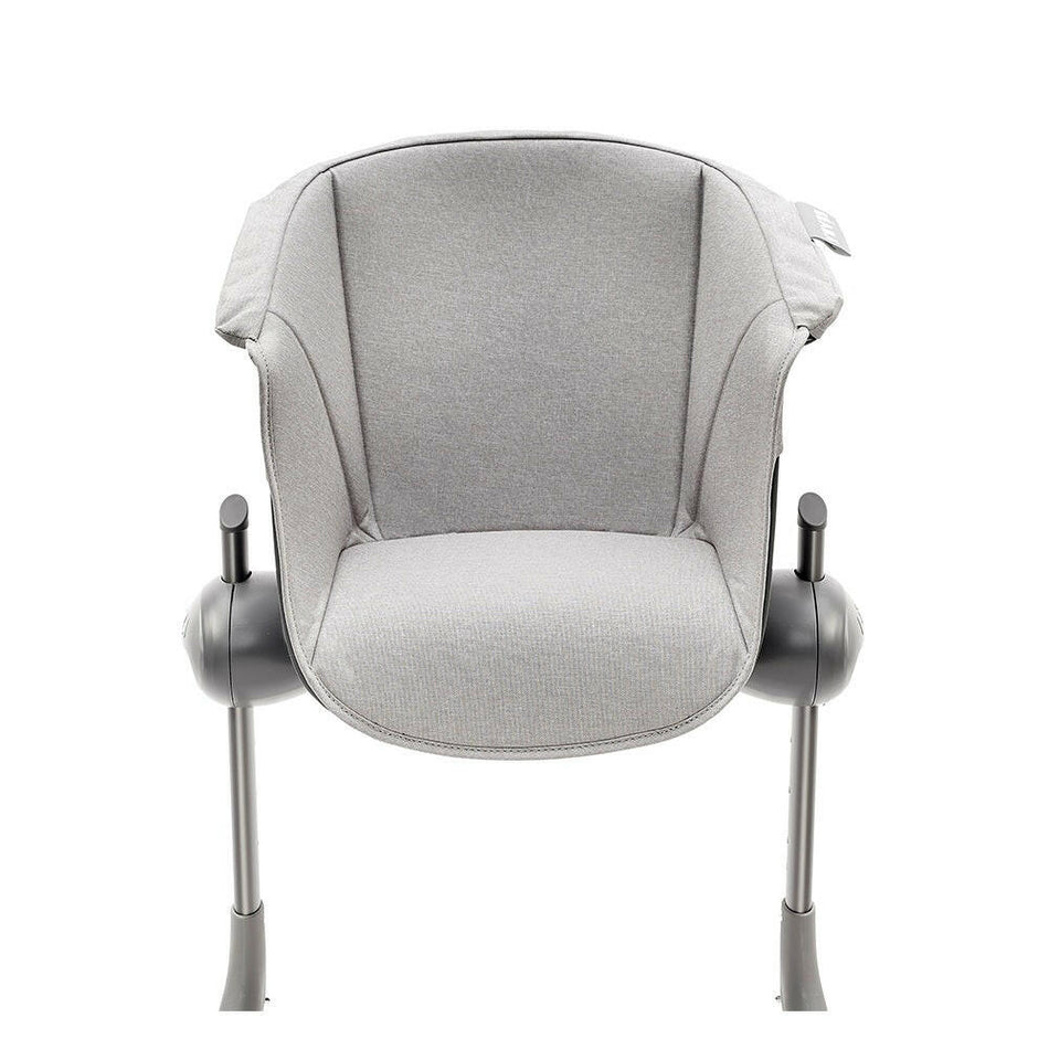BEABA Seat Cushion for Up and Down Evolutive Highchair - Junior (Grey) - showing the cushion fitted to the highchair