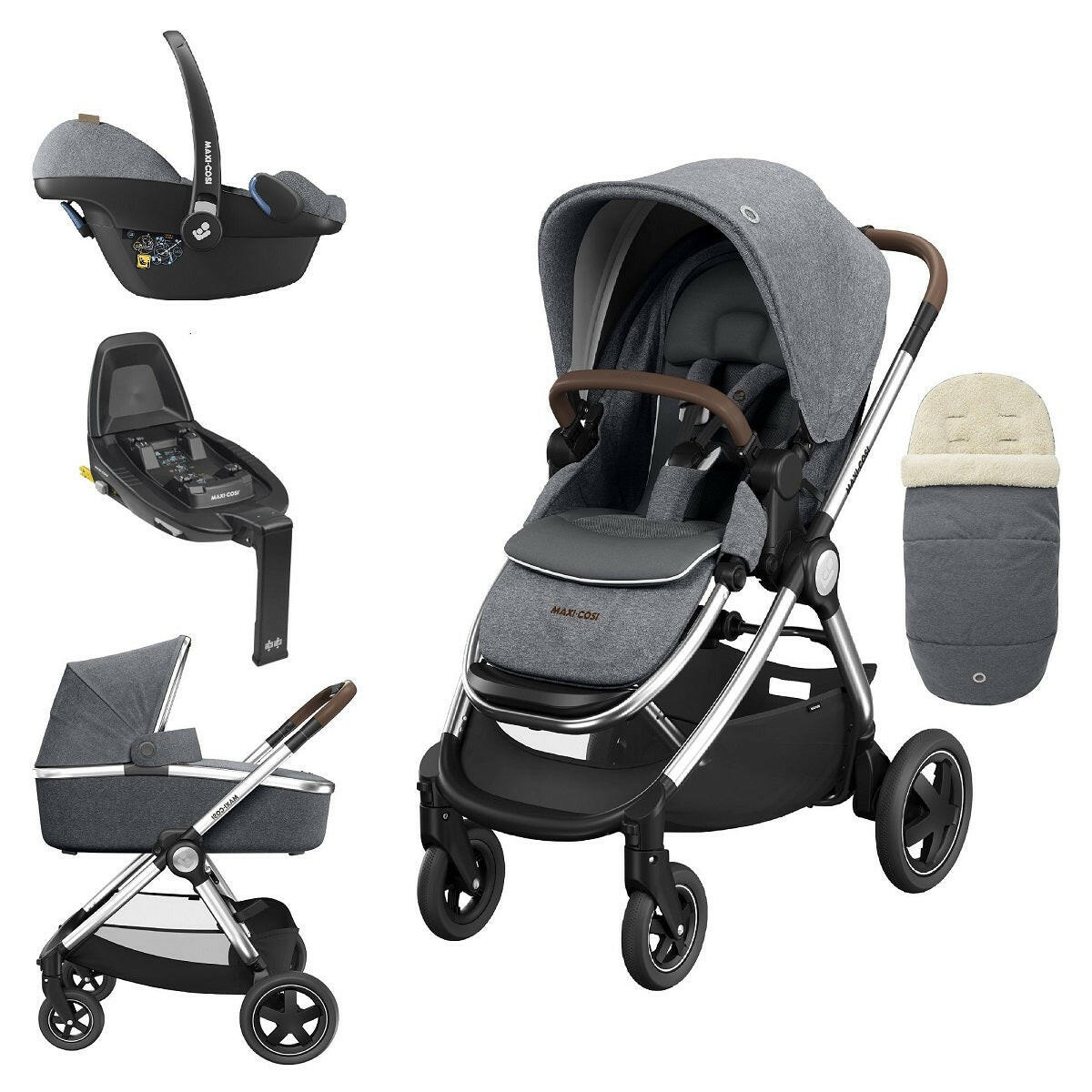 Maxi-Cosi Adorra Luxe Bundle (Twillic Grey) with Pebble 360 and Base