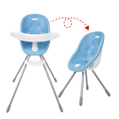 Poppy High Chair by Phil and Teds - Bubblegum Blue shown in both configurations