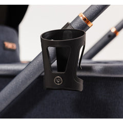 Venicci Cup Holder - Tinum (Black) - showing the cup holder fixed onto a Tinum chassis (stroller not included)