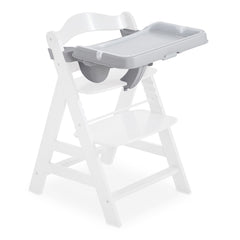 Hauck Alpha Tray - 3-in-1 Table Set (Grey) - showing the tray fitted to an Alpha+ highchair