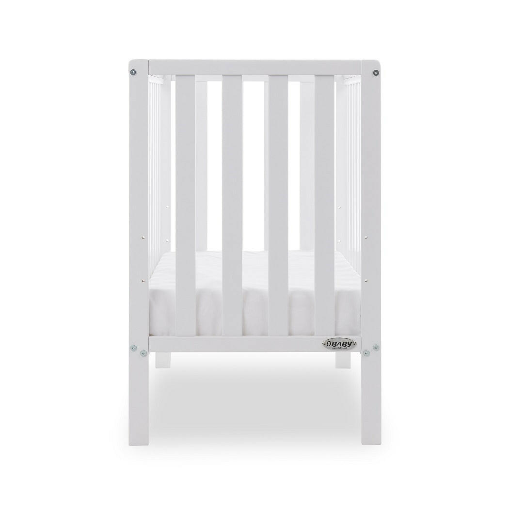 Obaby Bantam Space Saver Cot (White) - end view