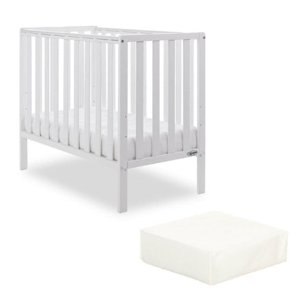 Obaby Bantam Space Saver Cot with Fibre Mattress (White)